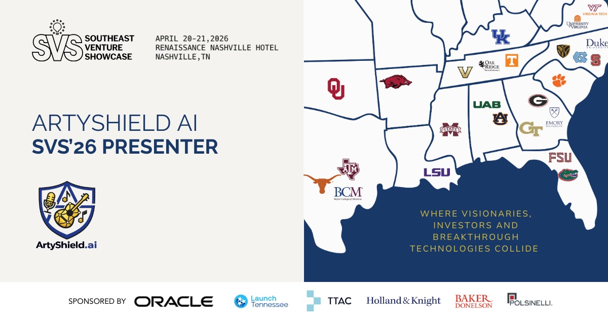 ArtyShield Southeast Venture Showcase announcement